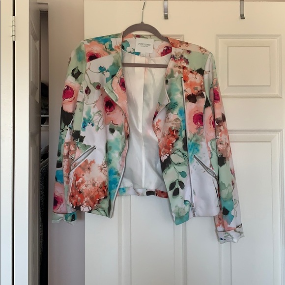 Floral Moto Jacket Sz Small - Picture 2 of 5